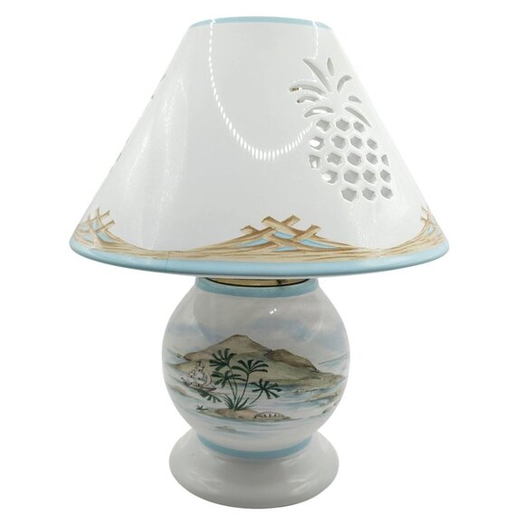 Lenox British Colonial Candle Lamp Pineapple Design Tropical Nautical - Picture 1 of 10